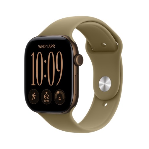 Apple Watch Series 12 GPS 46mm Dark Bronze Aluminium Case with Olive Sport Band - M/L