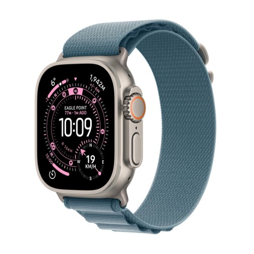 Apple Watch Ultra 3 GPS + Cellular 49mm Natural Titanium Case with Light Blue Alpine Loop - Large