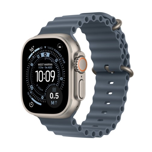 Apple Watch Ultra 3 GPS + Cellular 49mm Natural Titanium Case with Anchor Blue Ocean Band