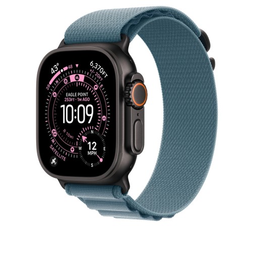 49mm Light Blue Alpine Loop - Medium - Black Titanium Finish