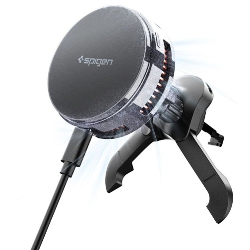 Spigen Essential Qi 2.2 25W Wireless MagSafe car mount charger - Black