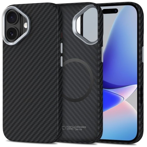 Tech-Protect iPhone 17 Carbon case with MagSafe - Black/Silver