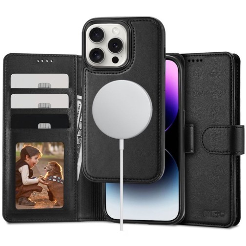 Tech-Protect iPhone 16 Pro Wallet case with MagSafe - Matte Black