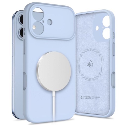 Tech-Protect Silicone MagSafe iPhone 17 case - Mist Blue