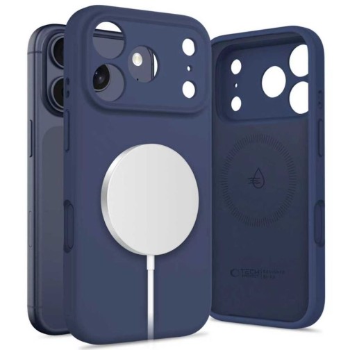 Tech-Protect Silicone MagSafe iPhone 17 Pro case - Deep Blue