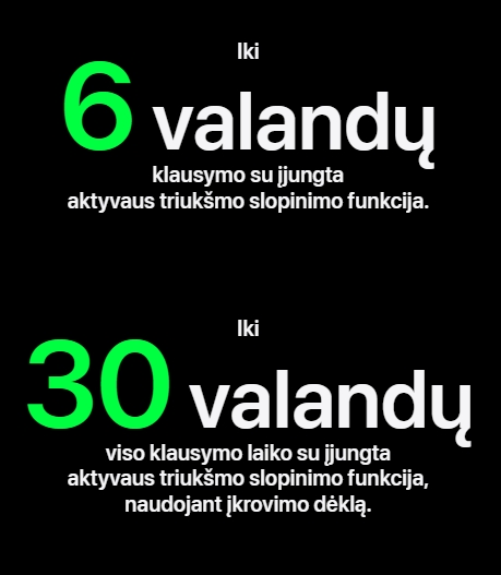 AirPods Pro veikimo trukmė