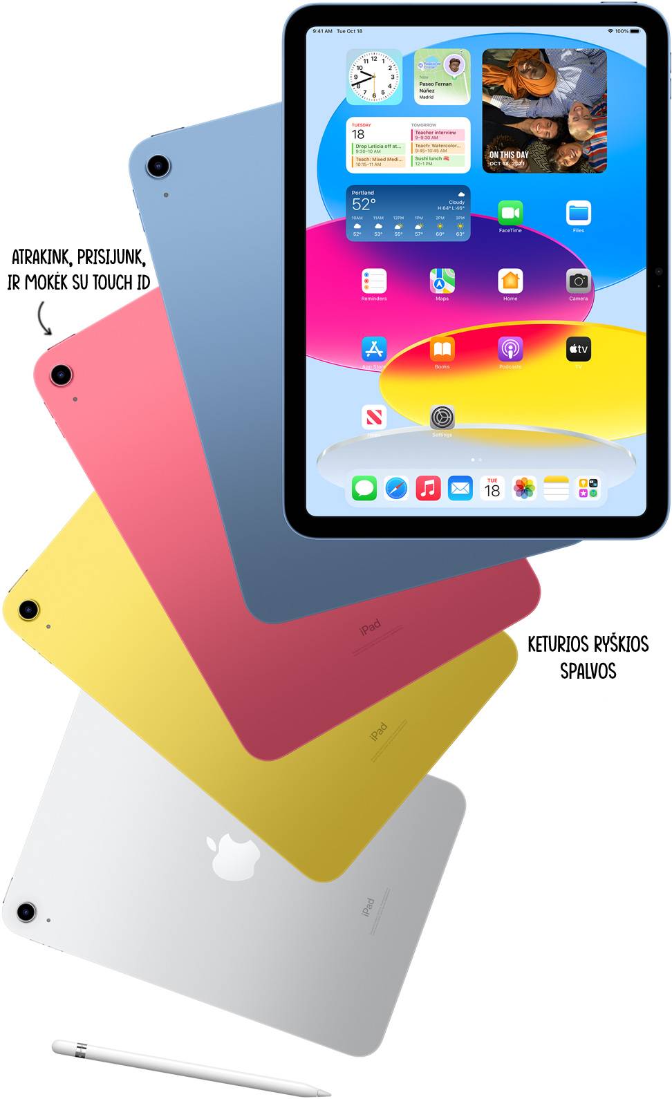 iPad 2022 spalvos