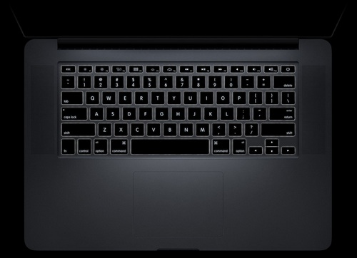 Apple MacBook Pro Retina šviečianti klaviatūra