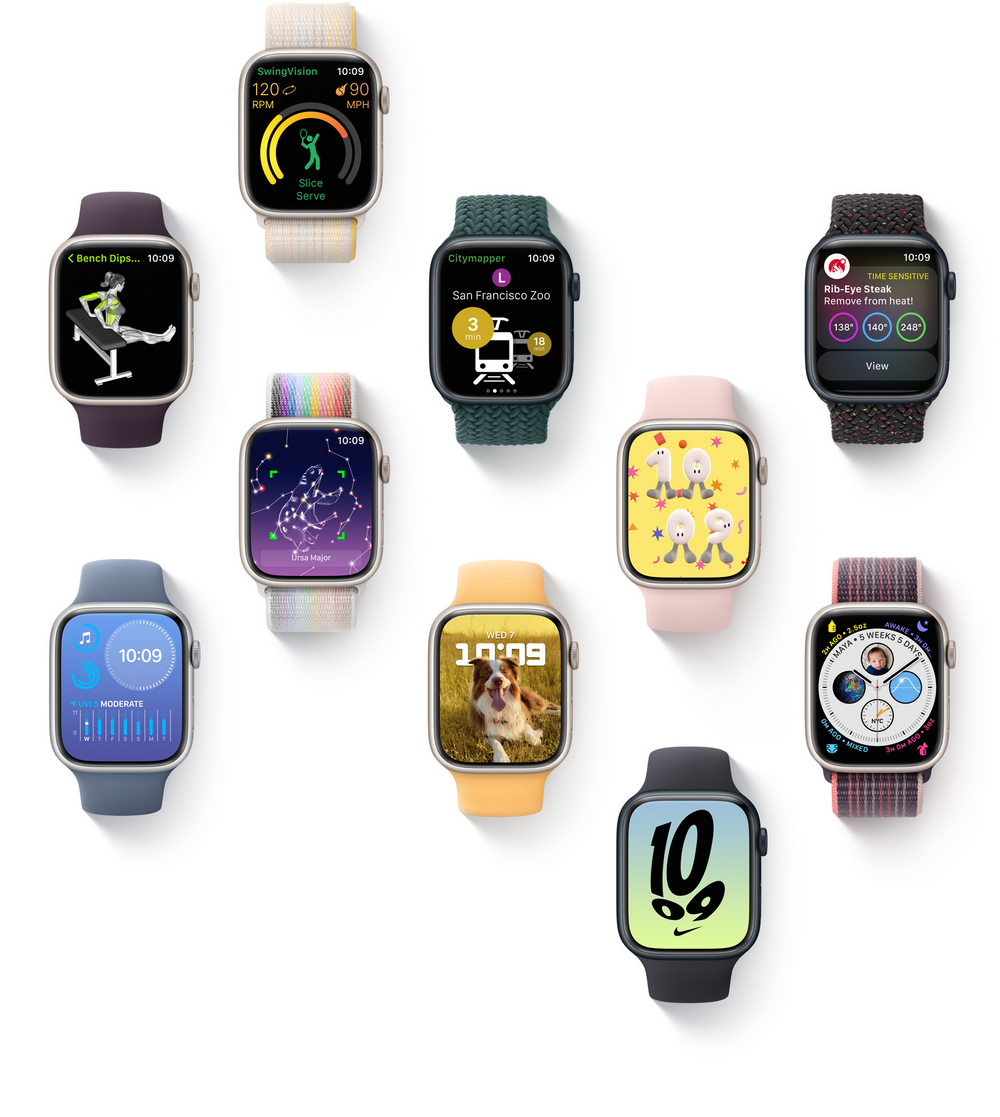 Apple Watch Series 8 App Store ir ciferblatai