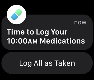 Apple Watch Series 8 priminimas apie vaistų vartojimą